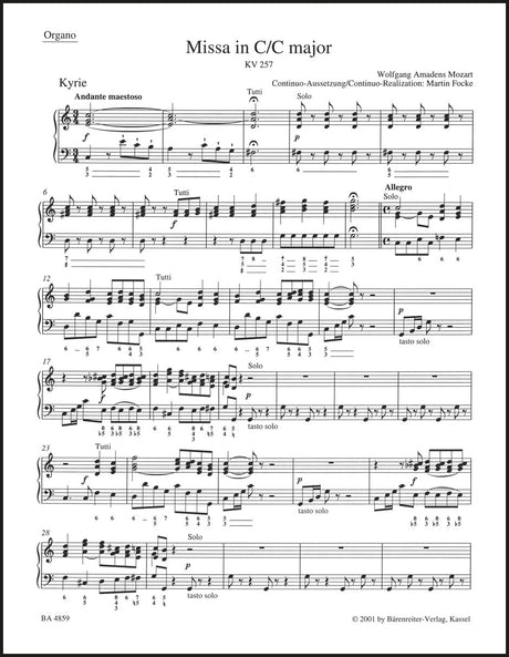 Mozart: Missa in C Major, K. 257