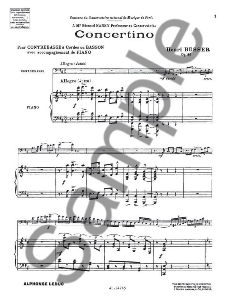 Büsser: Concertino, Op. 80