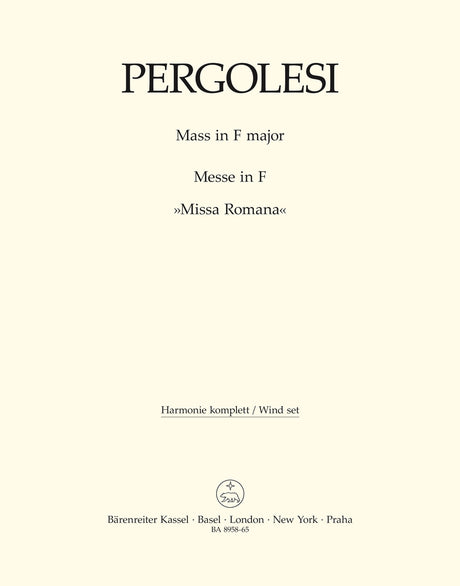 Pergolesi: Mass in F Major ("Missa Romana")