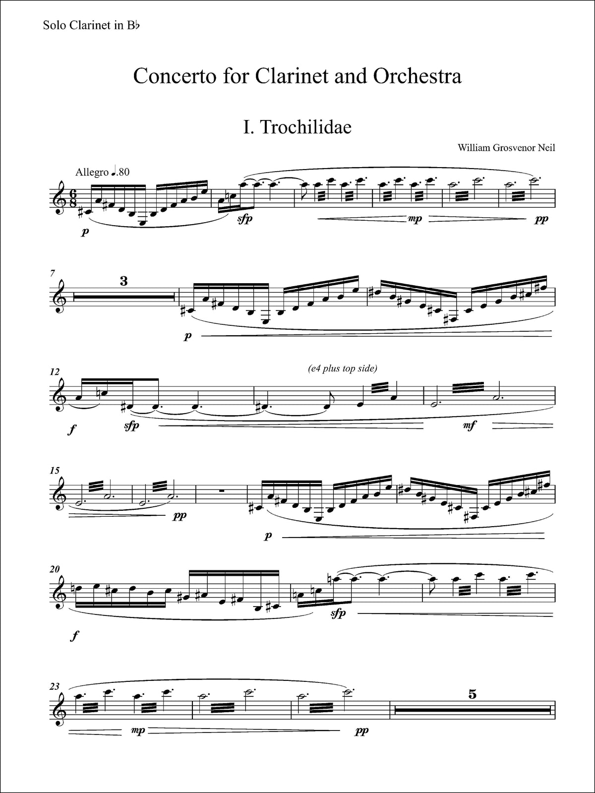 Neil: Clarinet Concerto