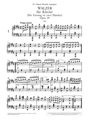 Brahms: Waltzes, Op. 39 (Version for Solo Piano)