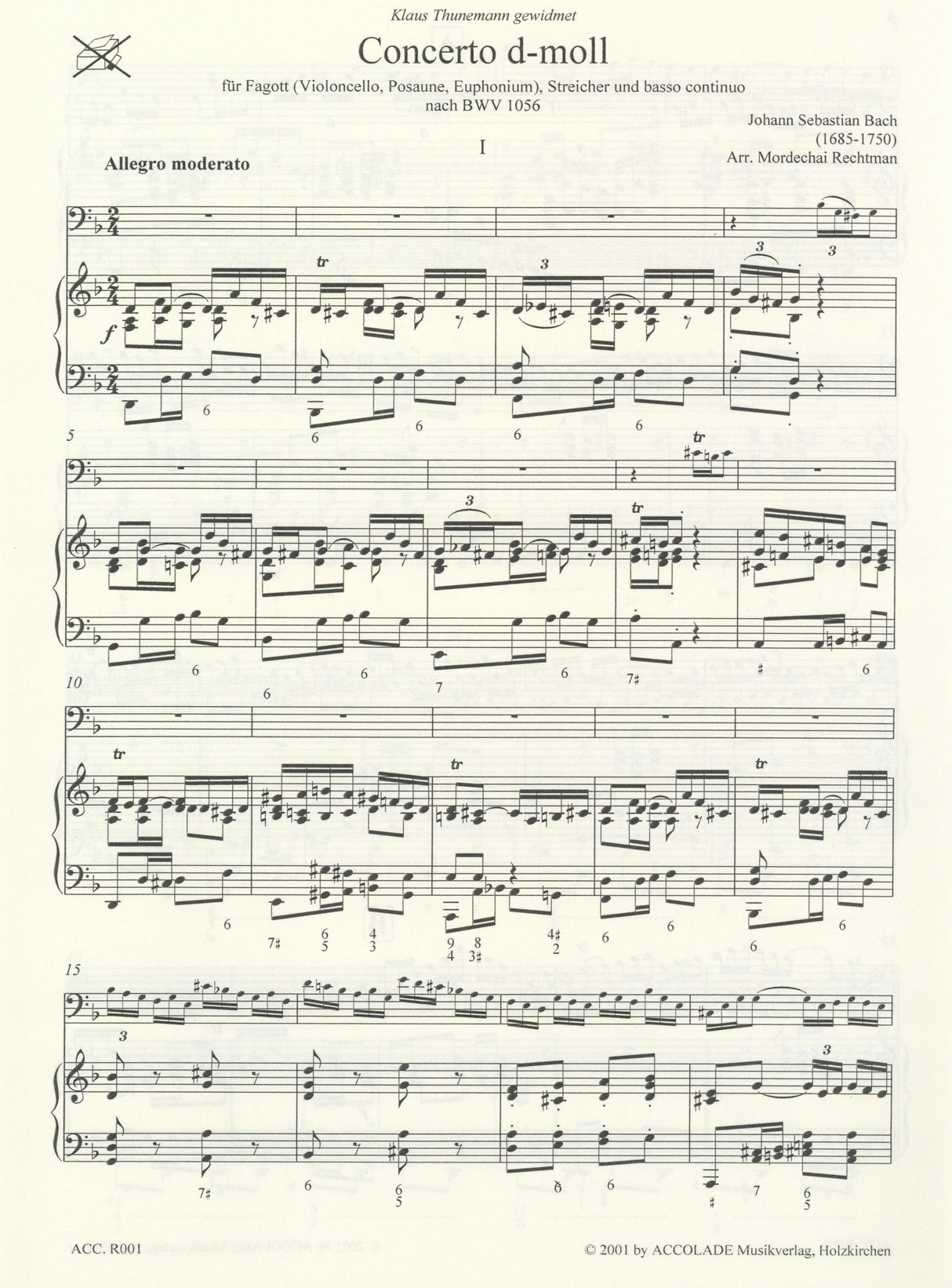 Bach: Concerto in D Minor, BWV 1056 (arr. for bassoon)