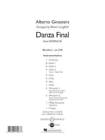 Ginastera: Danza Final from 'Estancia', Op. 8 (arr. for string orchestra)