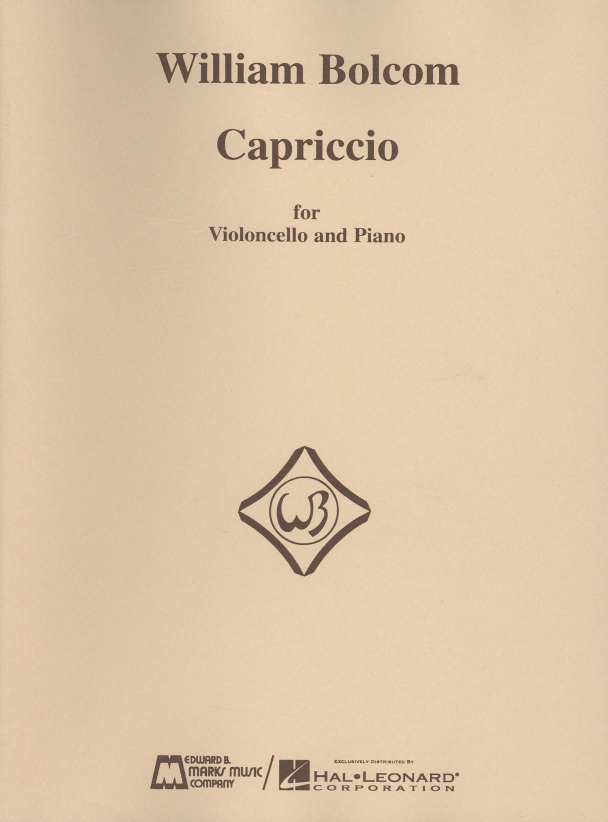 Bolcom: Capriccio for Cello & Piano