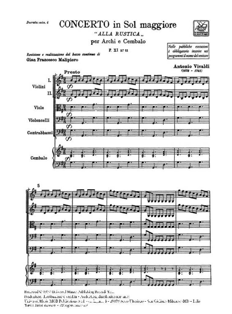 Vivaldi: Concerto for String in G Major, RV 151