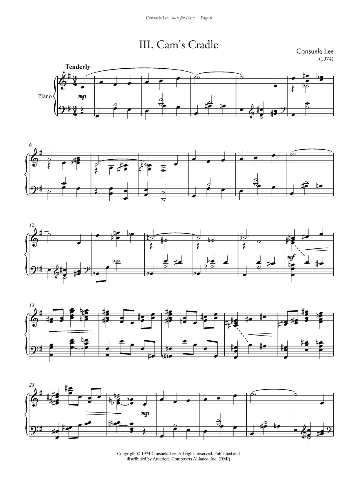 C. Lee: Suite for Piano