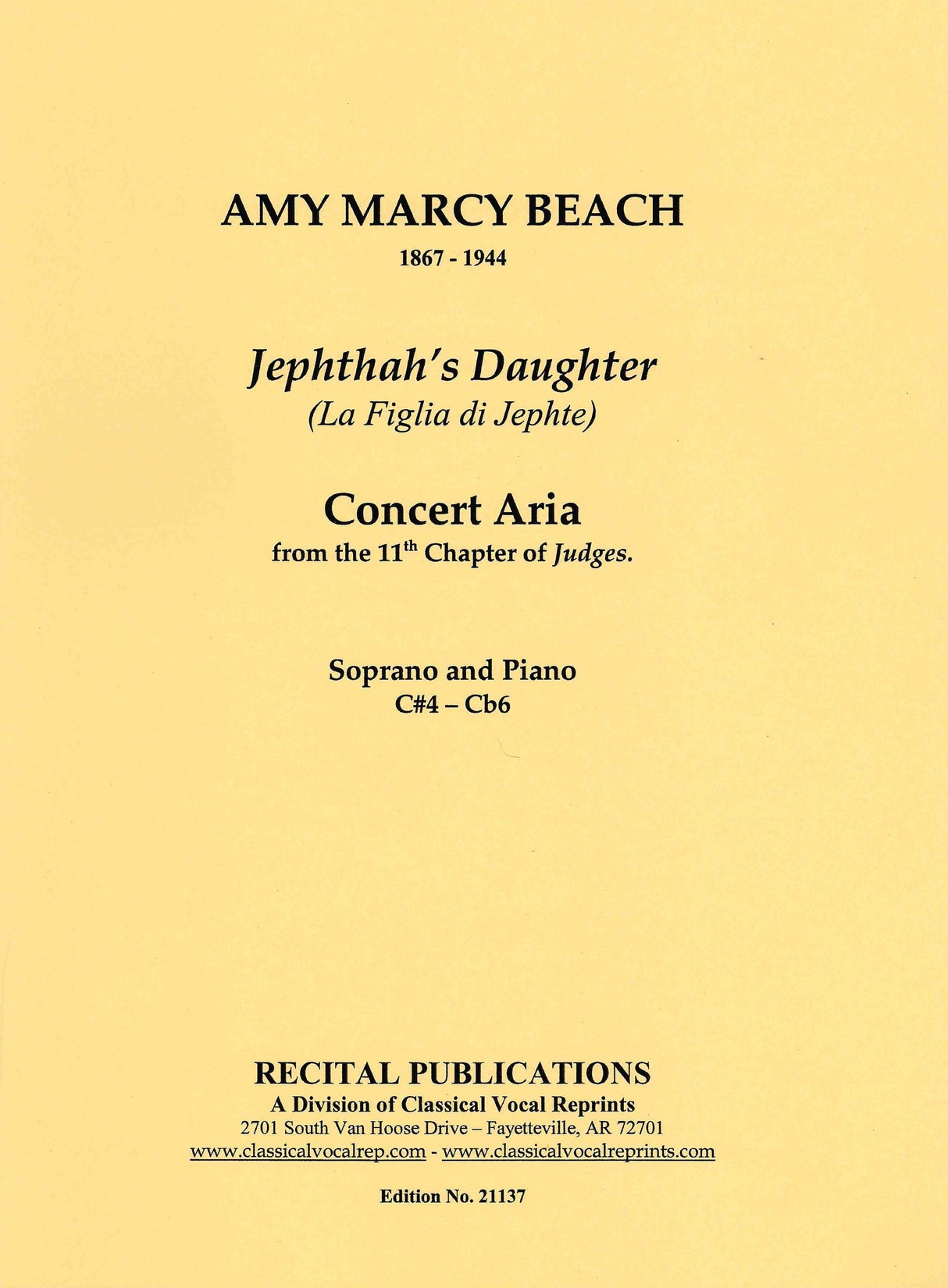 Beach: Jephthah's Daughter