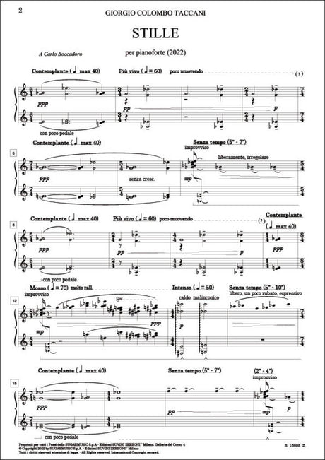 Colombo Taccani: Stille