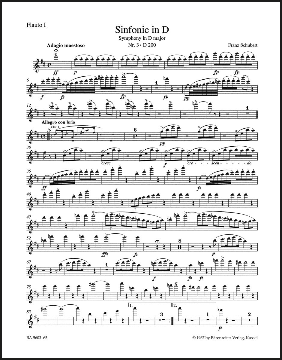 Schubert: Symphony No. 3 in D Major, D 200 – Ficks Music