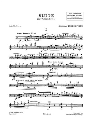 Tcherepnin: Suite for Solo Cello