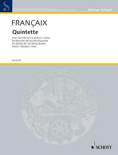 Françaix: Quintet for Clarinet & String Quartet – Ficks Music