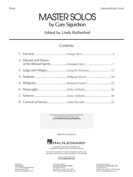 Master Solos: Intermediate Level – Flute