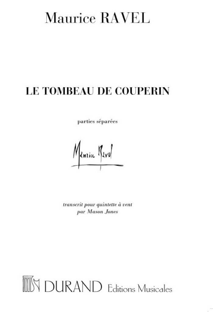 Ravel: Le tombeau de Couperin (arr. for wind quintet)
