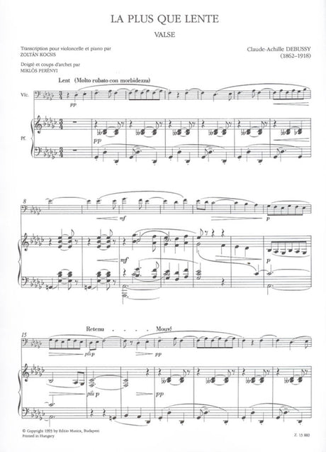 Debussy: La plus que lente (arr. for cello & piano)