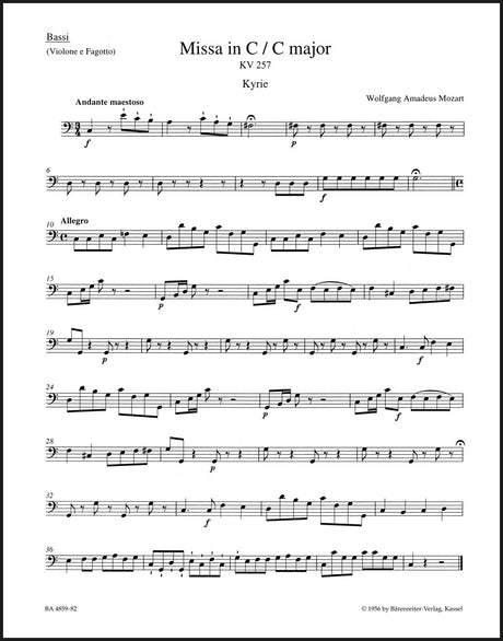 Mozart: Missa in C Major, K. 257