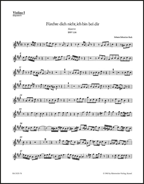 Bach: Fürchte dich nicht, ich bin bei dir, BWV 228