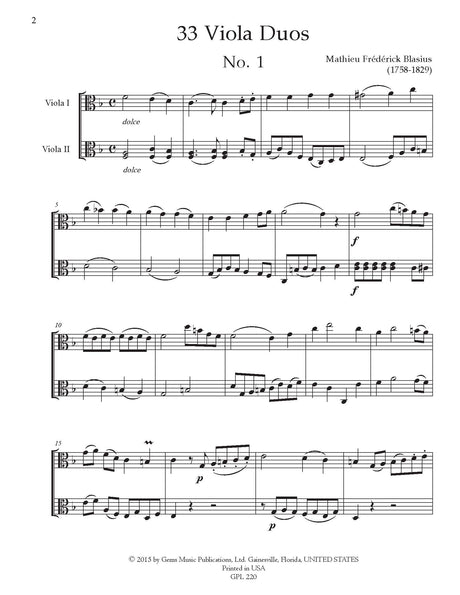 Blasius: 33 Duos for 2 Violas