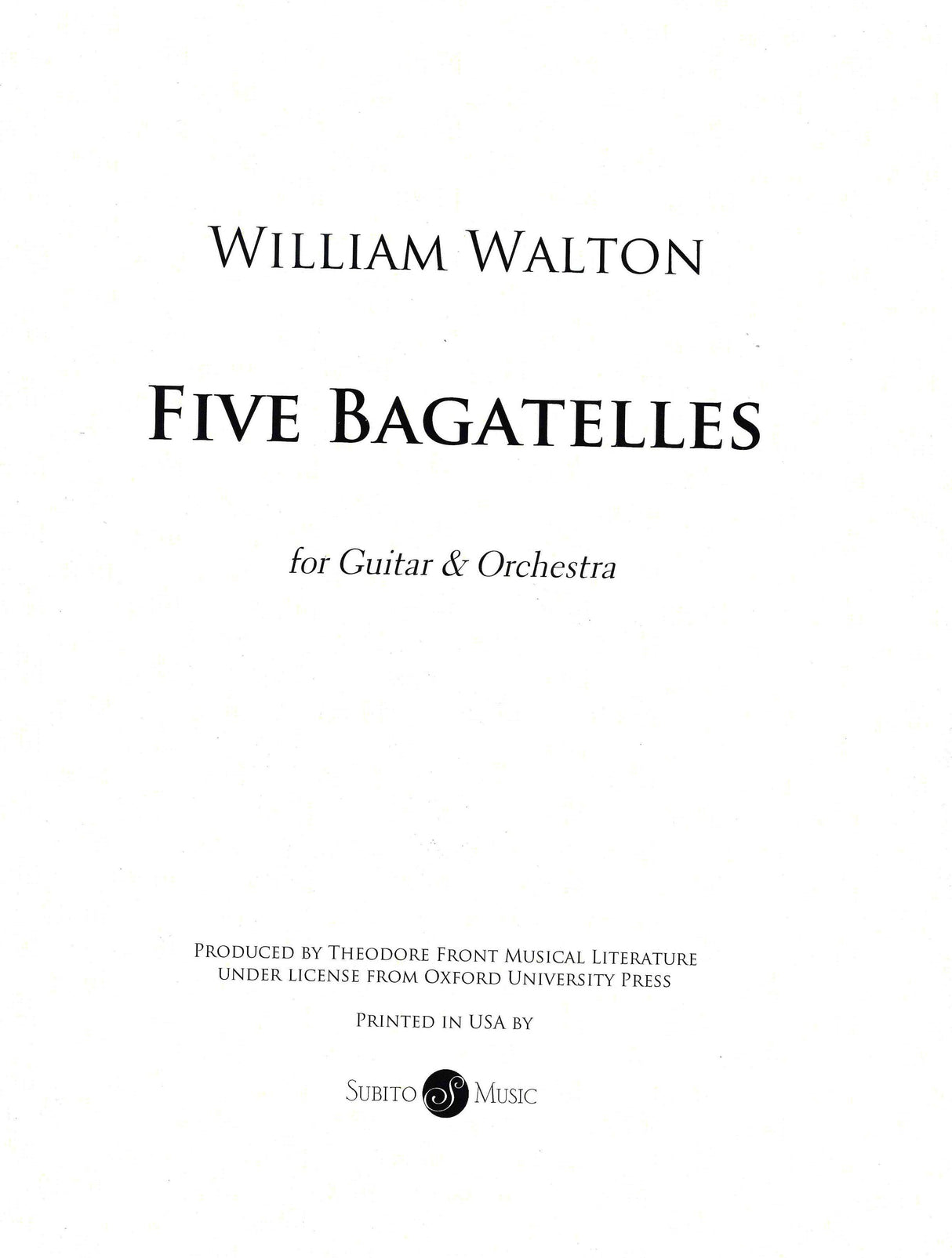 Walton: 5 Bagatelles (arr. for guitar & orchestra)