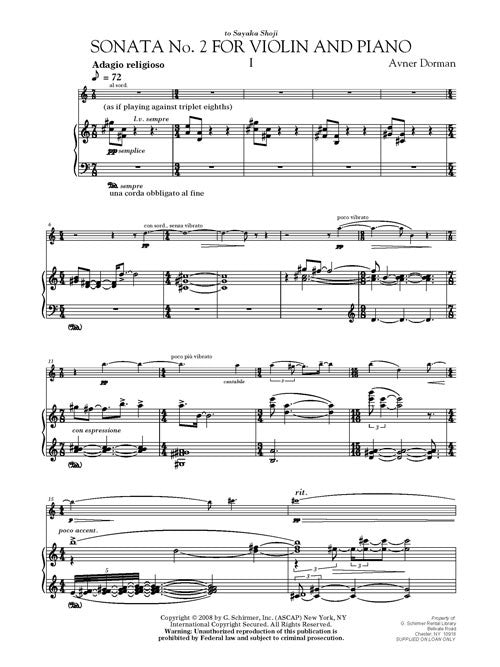 Dorman: Violin Sonata No. 2