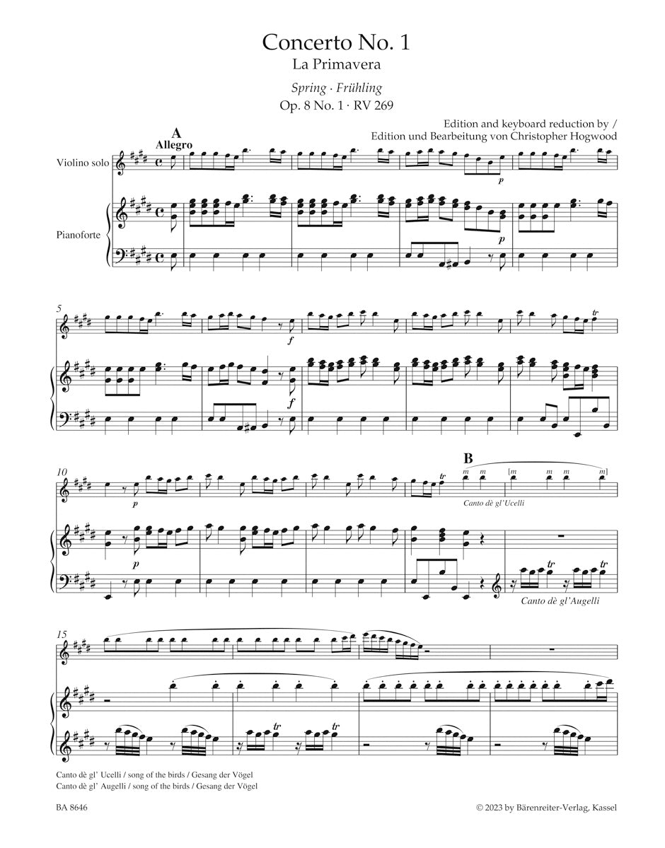 Vivaldi: Violin Concerto in E Major "Spring", RV269, Op. 8, No. 1