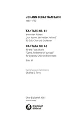 Bach: Nun komm, der Heiden Heiland, BWV 61