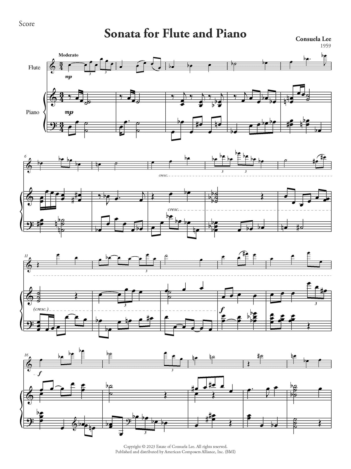 C. Lee: Flute Sonata