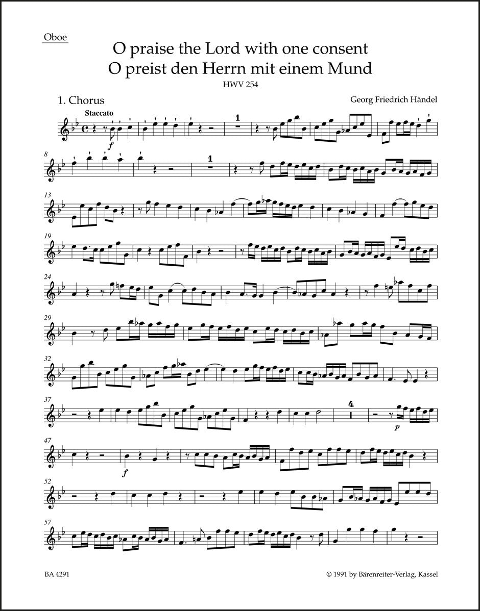 Handel: O praise the Lord with one consent, HWV 254