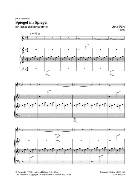 Pärt: Spiegel im Spiegel