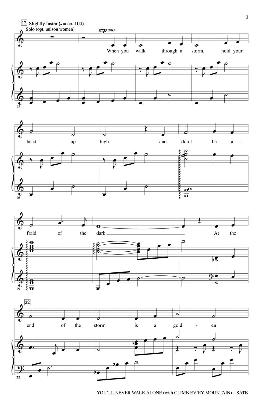 Hammerstein: You'll Never Walk Alone (arr. for SATB)