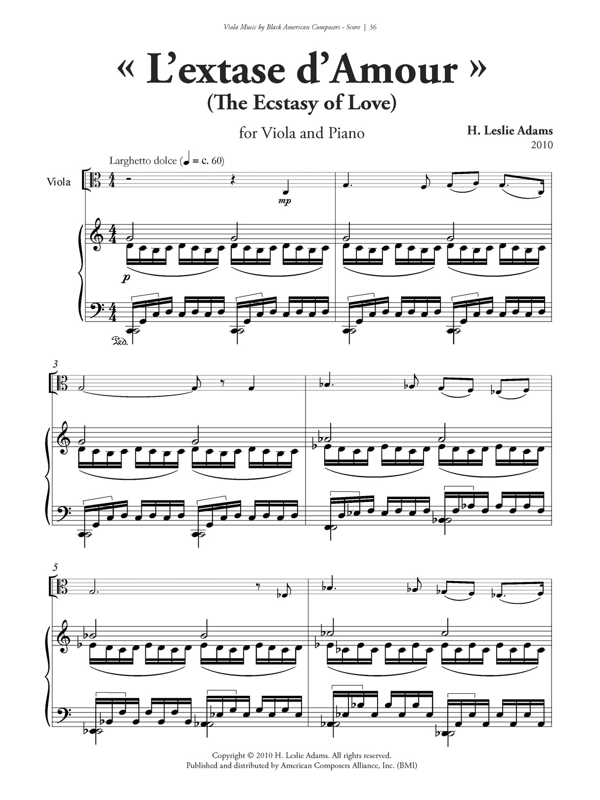 Viola Music By Black American Composers