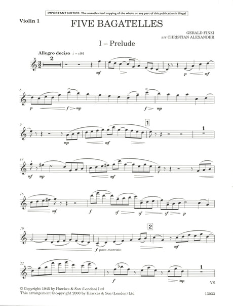 Finzi: 5 Bagatelles, Op. 23 -- arr. for clarinet & string quartet