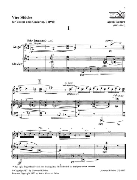 Webern: 4 Pieces, Op. 7