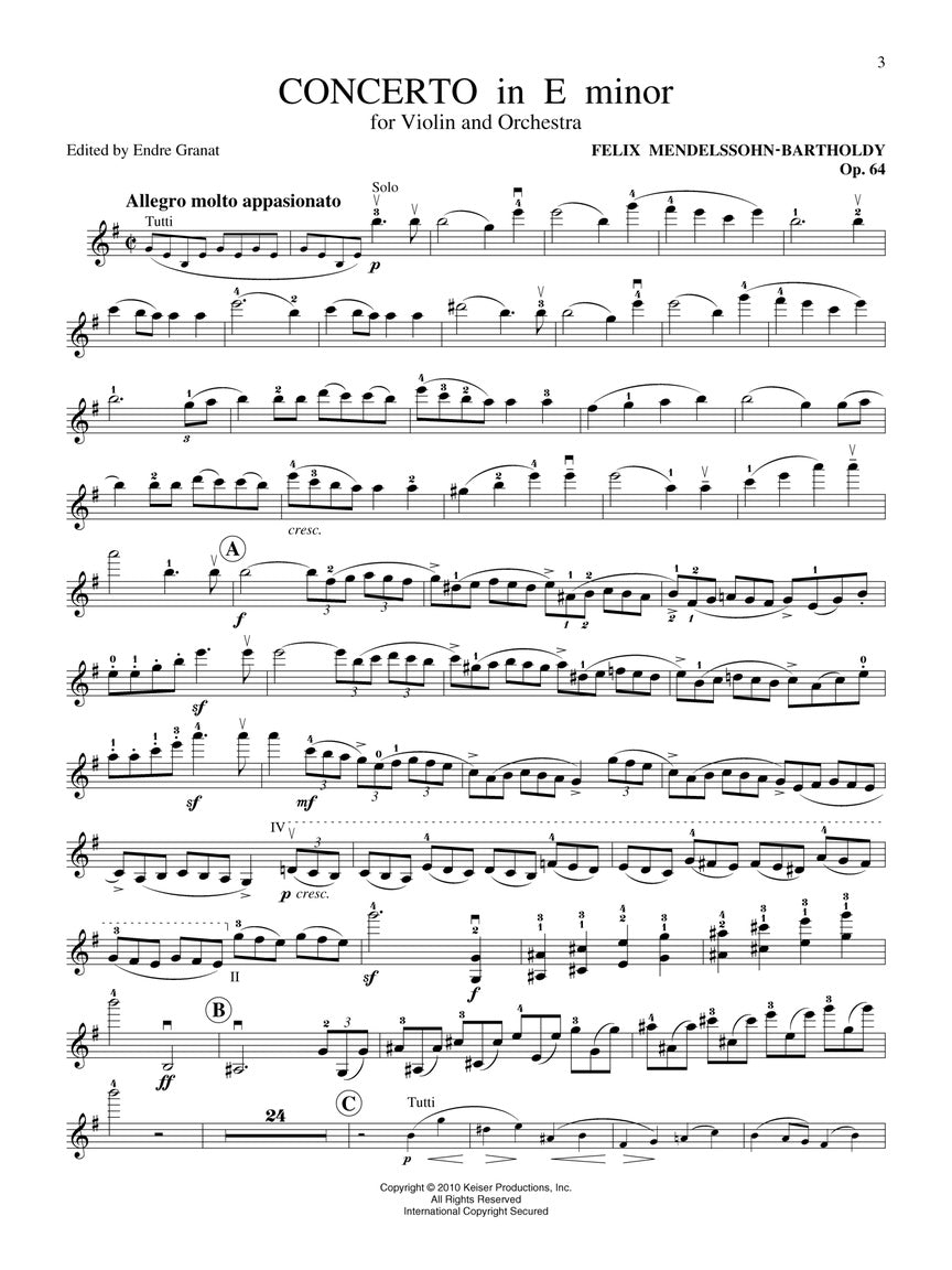 Ševčík-Mendelssohn: Violin Concerto in E Minor, Op. 64