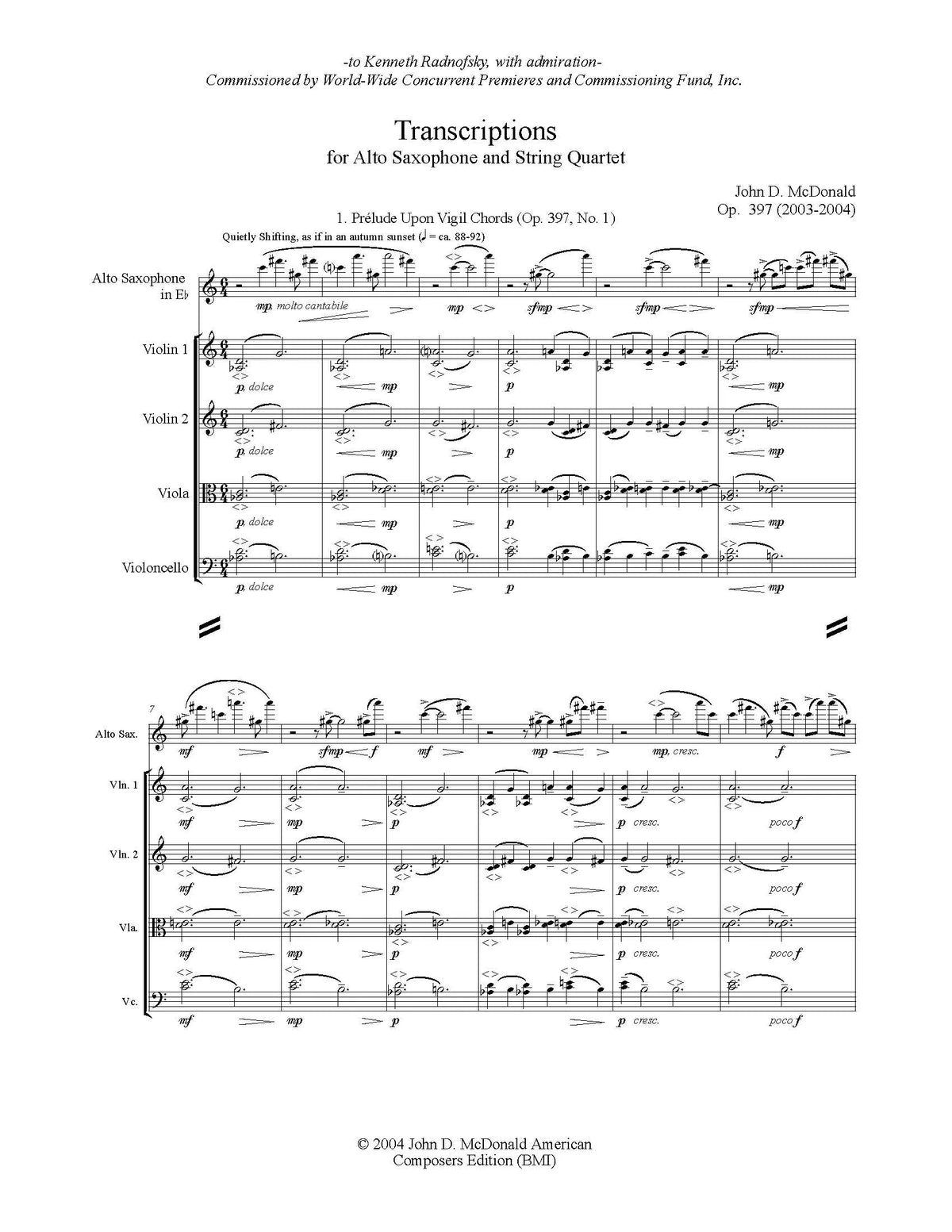 McDonald: Transcriptions