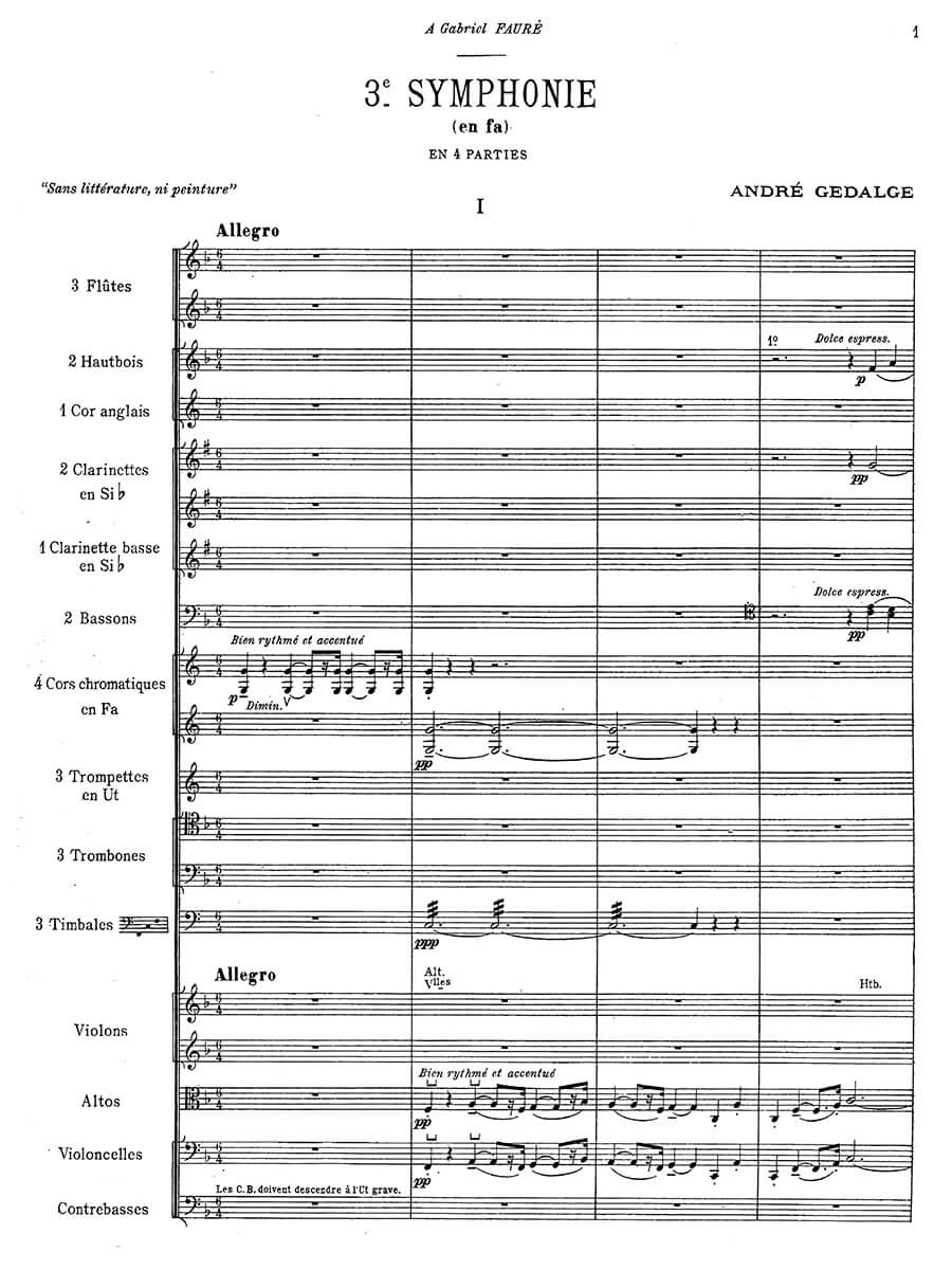 Gedalge: Symphony No. 3 in F Major
