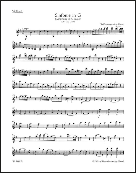 Mozart: Symphony No. 12 in G Major, K. 110 (75b)