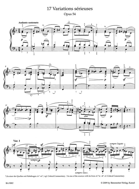 Mendelssohn: Variations for Piano