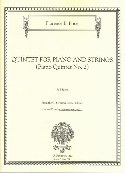 Price: Piano Quintet No. 2 – Ficks Music