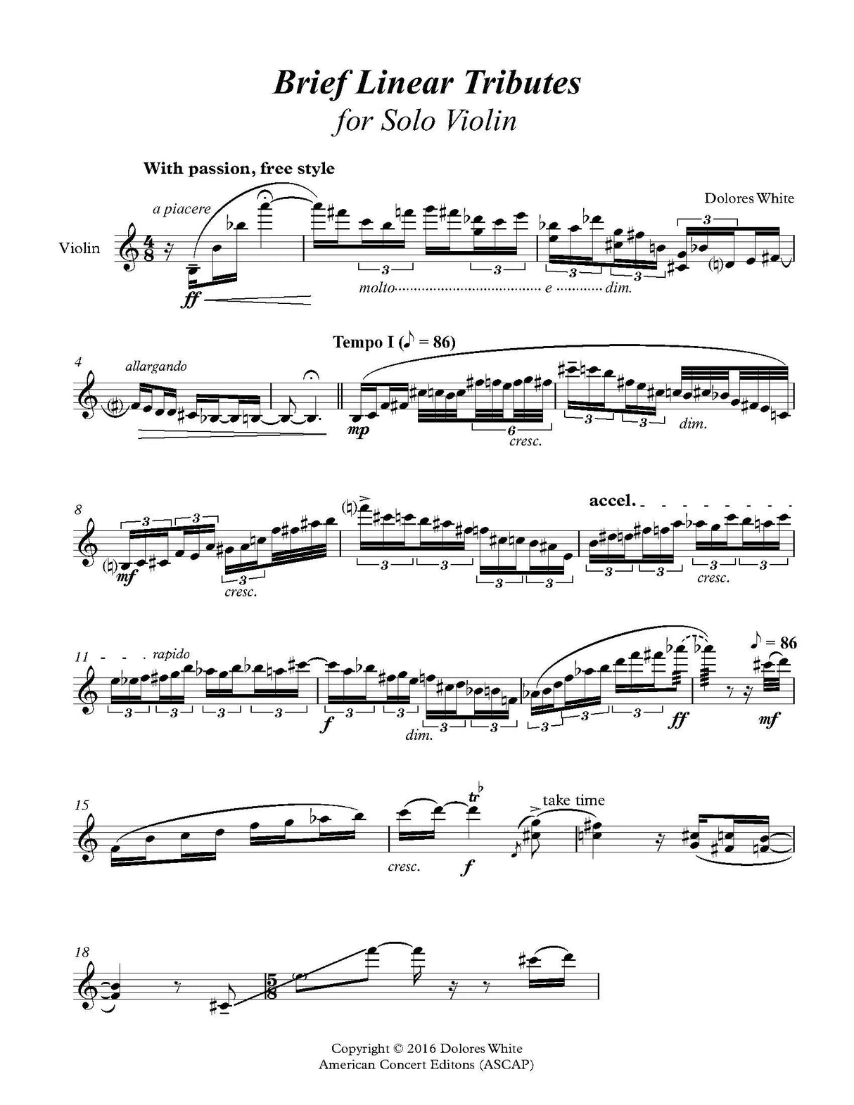 White: Brief Linear Tributes