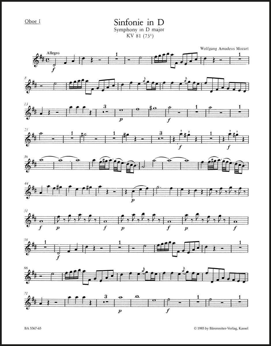 Mozart: Symphony in D Major, No. 4, K. 81 (73l)