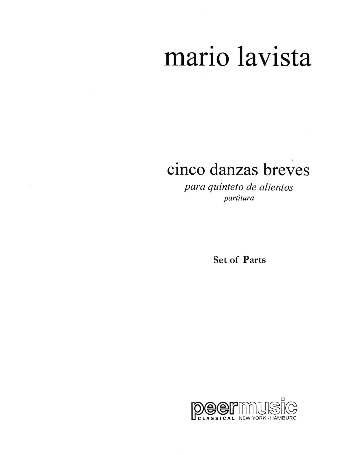 Lavista: Cinco Danzas Breves