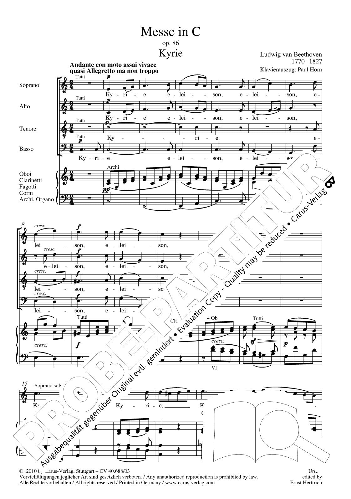 Beethoven: Mass in C Major, Op. 86 – Ficks Music