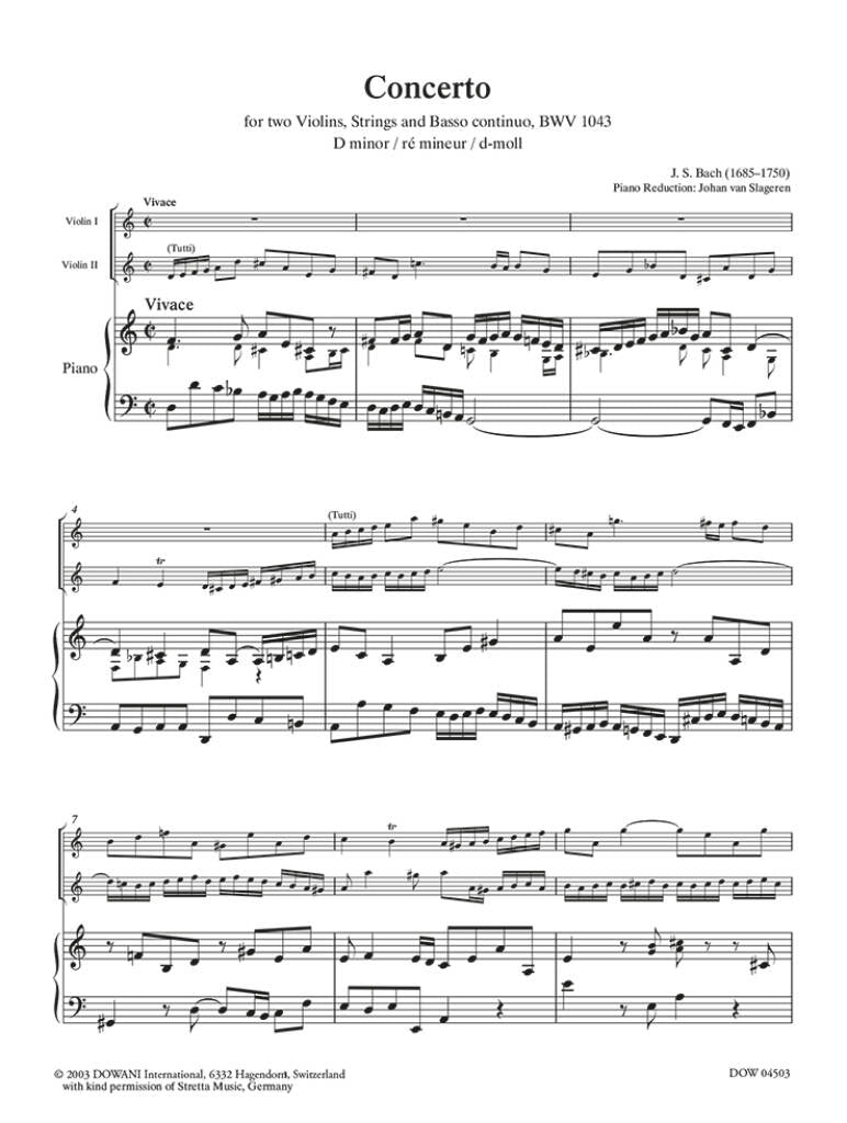 Bach: Concerto for 2 Violins in D Minor, BWV 1043