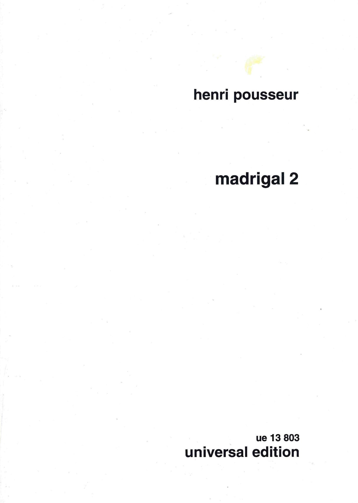 Pousseur: Madrigal II