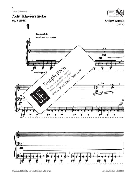 Kurtág: 8 Piano Pieces, Op. 3
