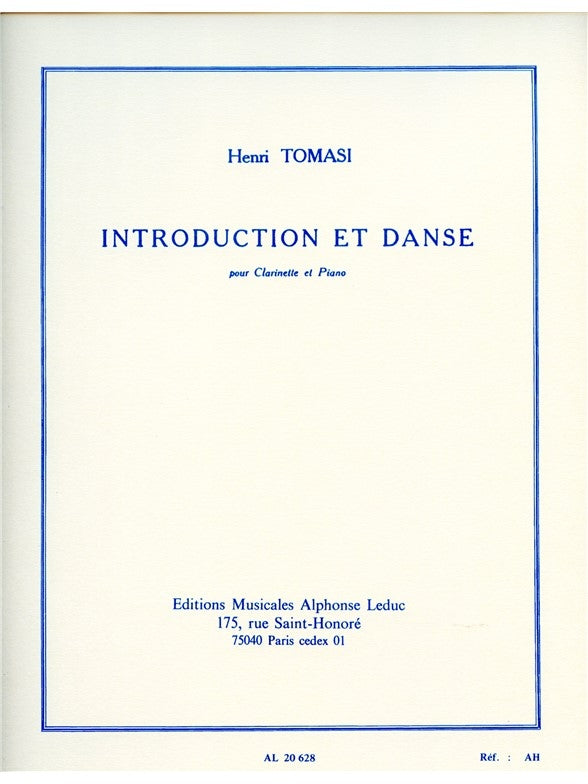 Tomasi: Introduction & Danse (arr. for clarinet & piano)