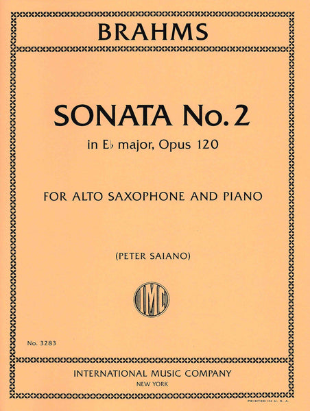 Brahms: Sonata No. 2 in E-flat Major, Op. 120 (arr. for alto sax