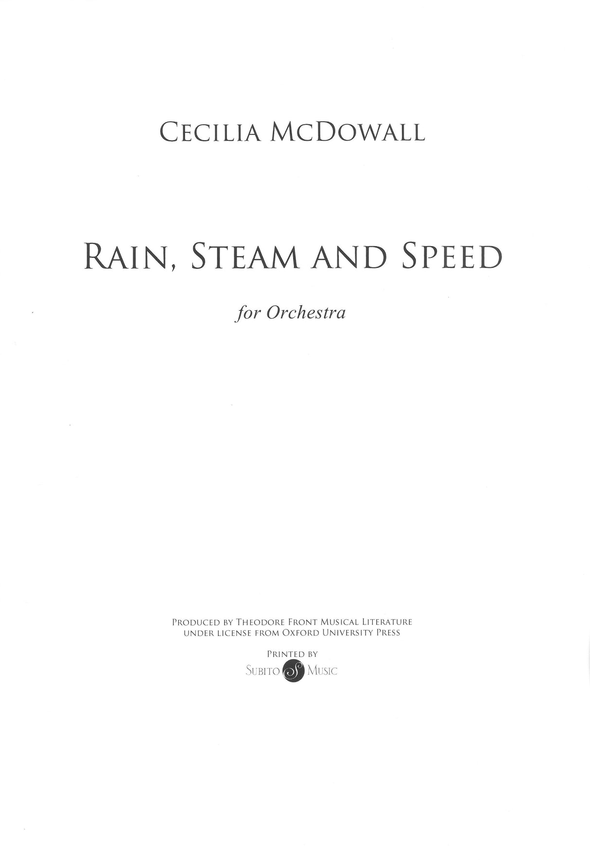 McDowall: Rain, Steam and Speed