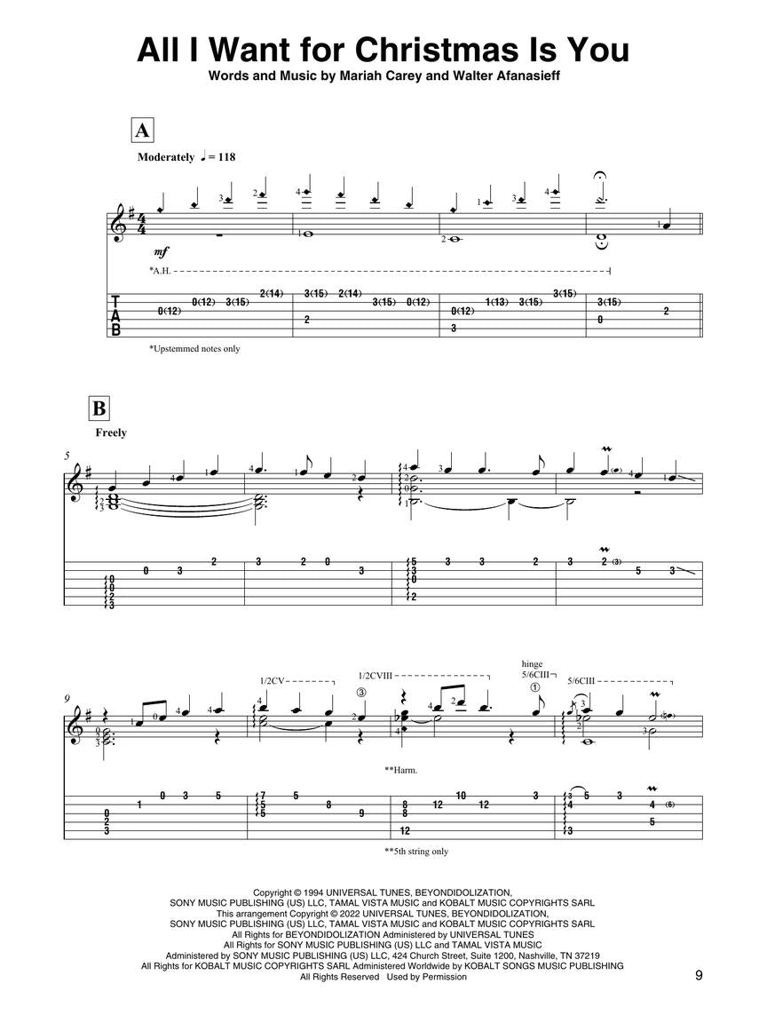 Christmas Songs for Solo Classical Guitar