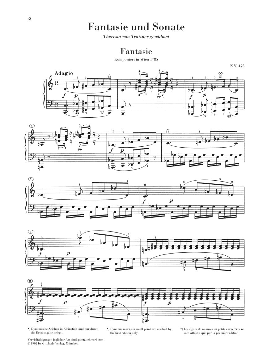 Mozart: Fantasy and Sonata in C Minor, K. 475/457